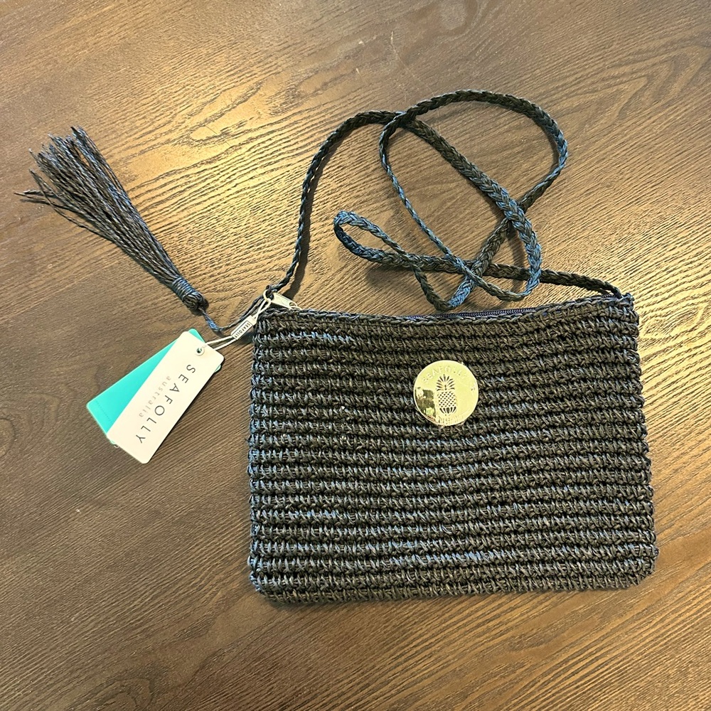 Seafolly Seagrass Beach Clutch/Cross Body in Black